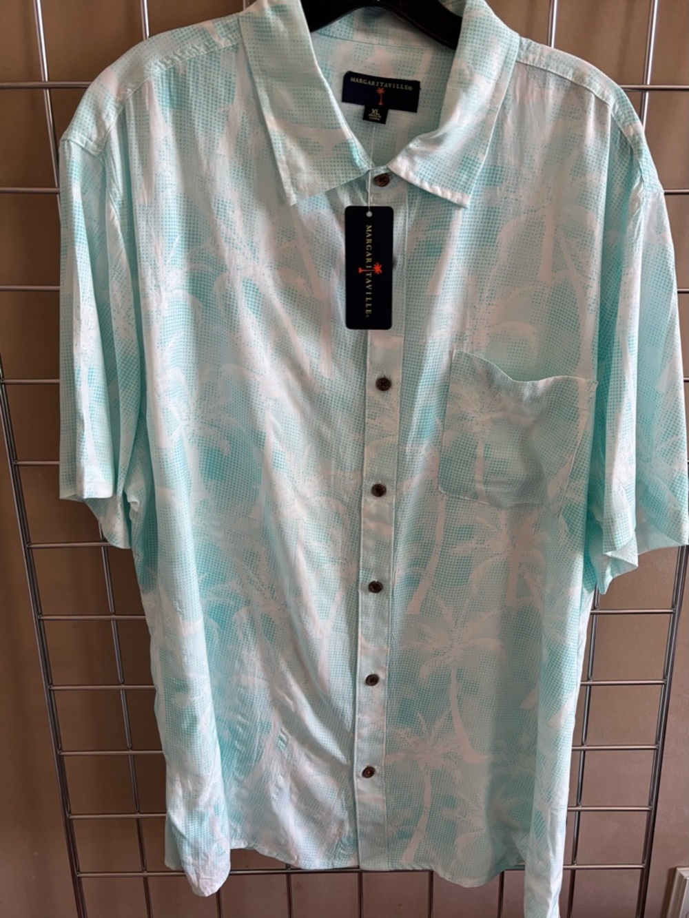 NWT Margaritaville Palm Tree Rayon Shirt Sz XL Short Sleeve Button-Up Tropical
